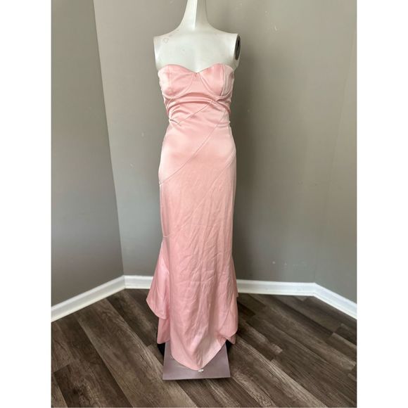 Alice + Olivia Phaedra Draped-Panel Strapless Bustier Gown - Picture 5 of 11